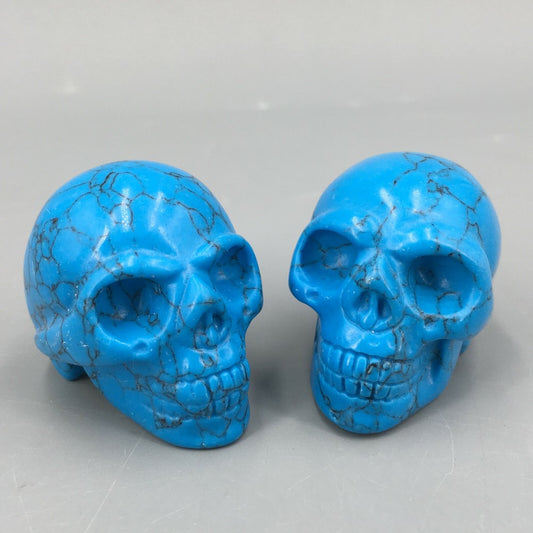 2" Blue Turquoise quartz crystal skull carved crystal reiki skull healing 1pc