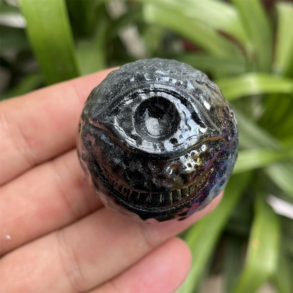 Rainbow Titanium devil eye Quartz sphere moon ball crystal CARE 1PC 35MM+.