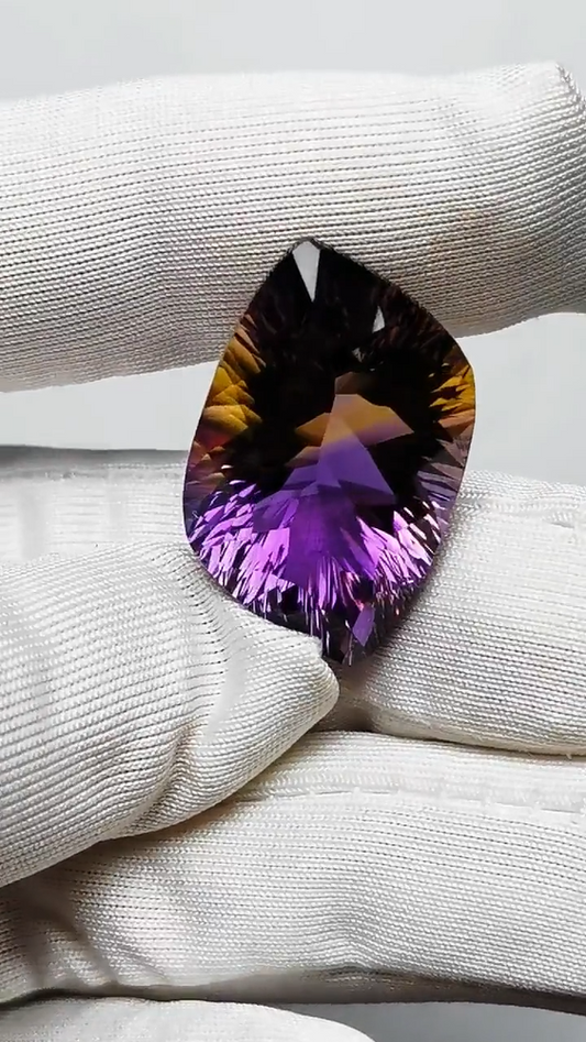 Bolivia Ametrine Amethyst Citrine Crystal Cabochon Faceted Gemstone 21.5 Ct