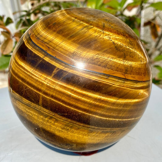 4.27LB Large Natural Tiger Eye Stone Crystal Ball Quartz Healing Sphere Décor.