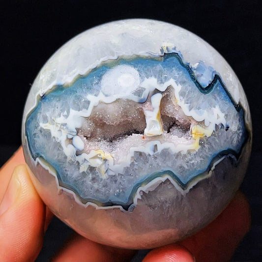 341G Natural Gobi Agate Eyes Agate Geode Crystal Stone Healing Madagascar
