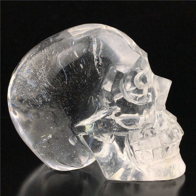 melting quartz skull hand carved reiki healing Fused quartz (glass) 1PC