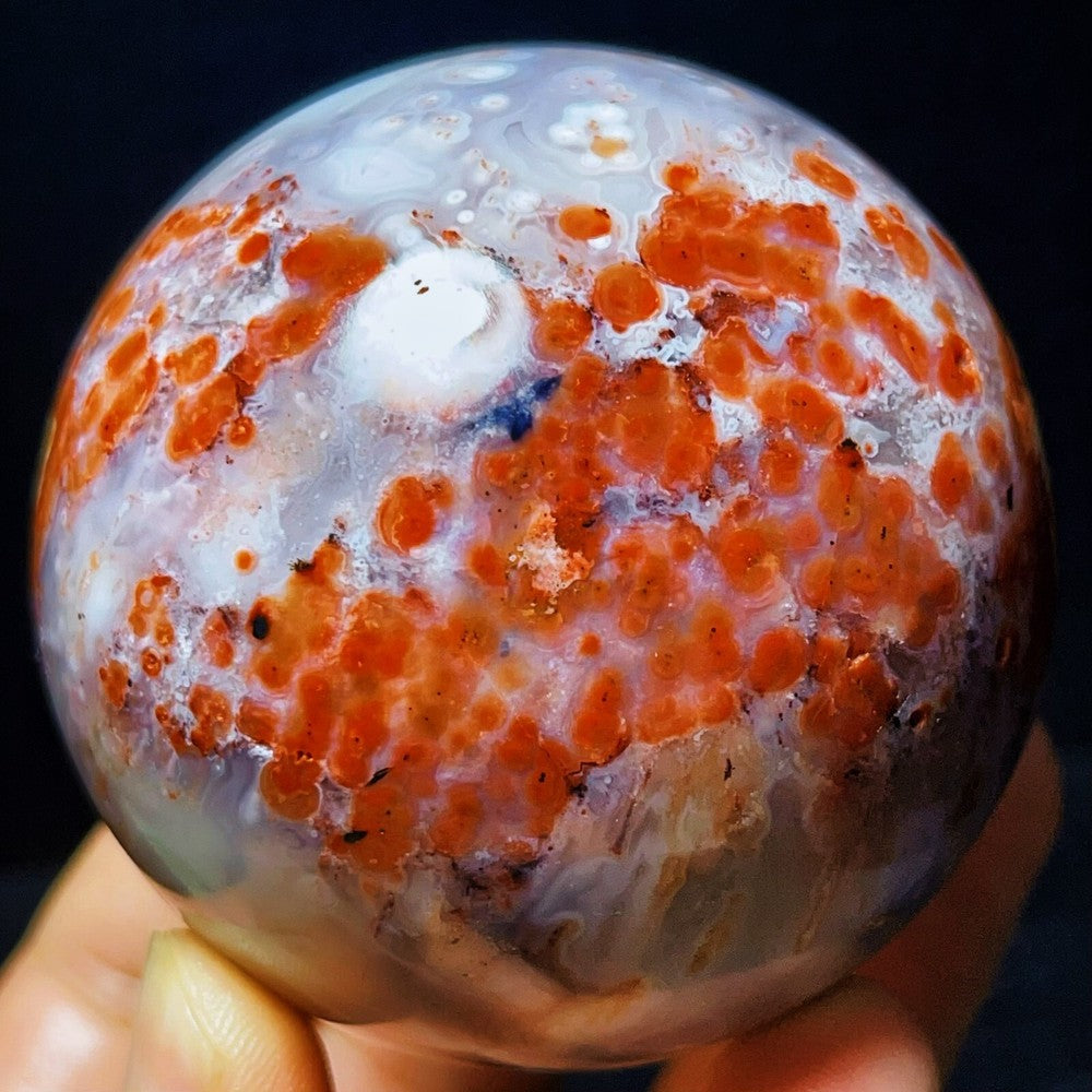 383G Natural Colorful Brazil Agate Sphere Crystal Ball Healing