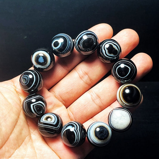 Natural Gobi Agate Eyes Agate Bracelet Crystal Stone Healing