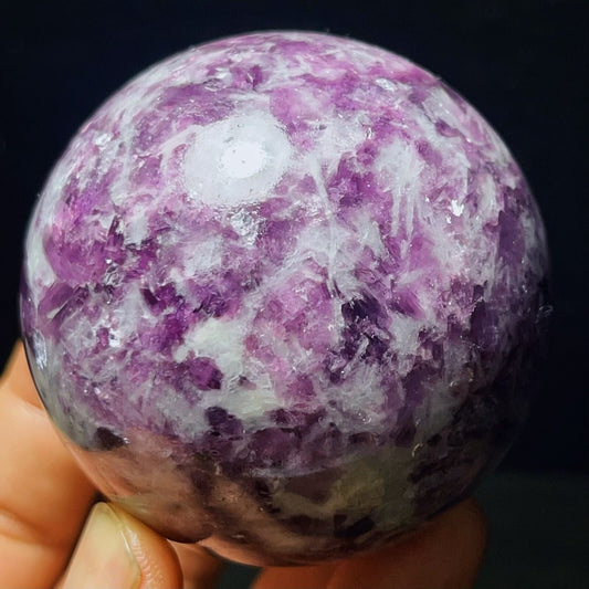 Natural Plum Blossom Tourmaline Unicorn Gem Crystal Ball Healing