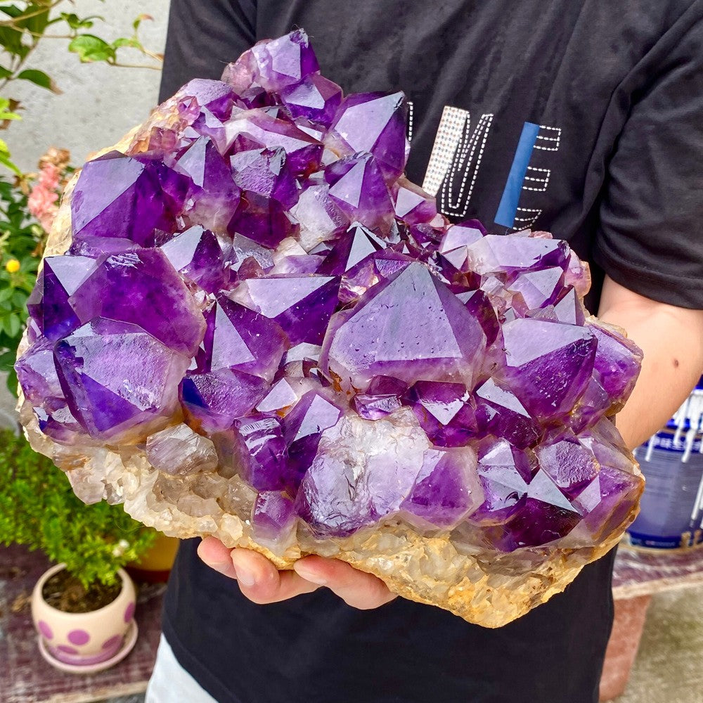 26.43LB Natural Amethyst geode quartz cluster crystal specimen Healing