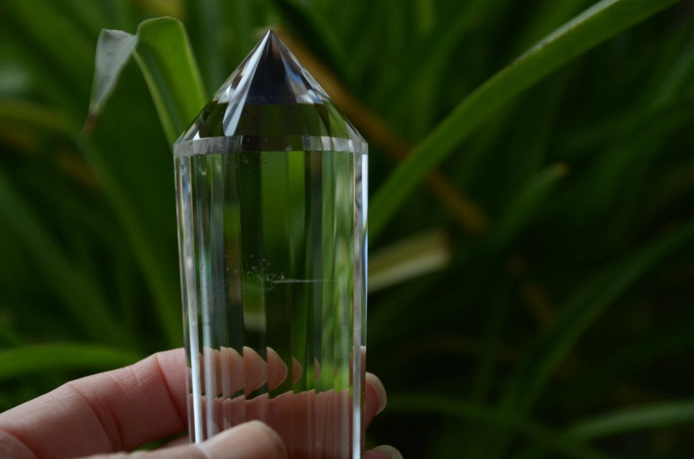 Tibetan High Altitude Clear 24 Sided Crystal Quartz Vogel Style Wand 5.03''