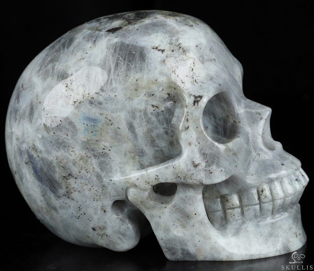 5.0" Labradorite Hand Carved Crystal Skull, Realistic, Crystal Healing