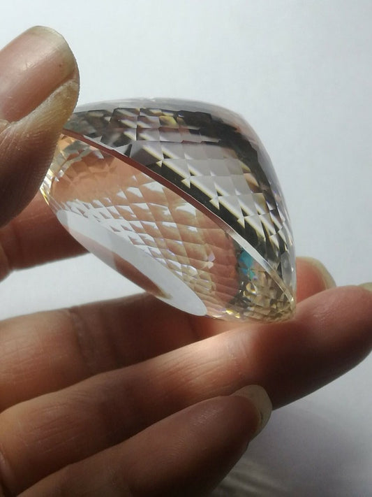 Real Tibetan Himalayan High Altitude Clear 600 Sided 1.92" Crystal Quartz Oval