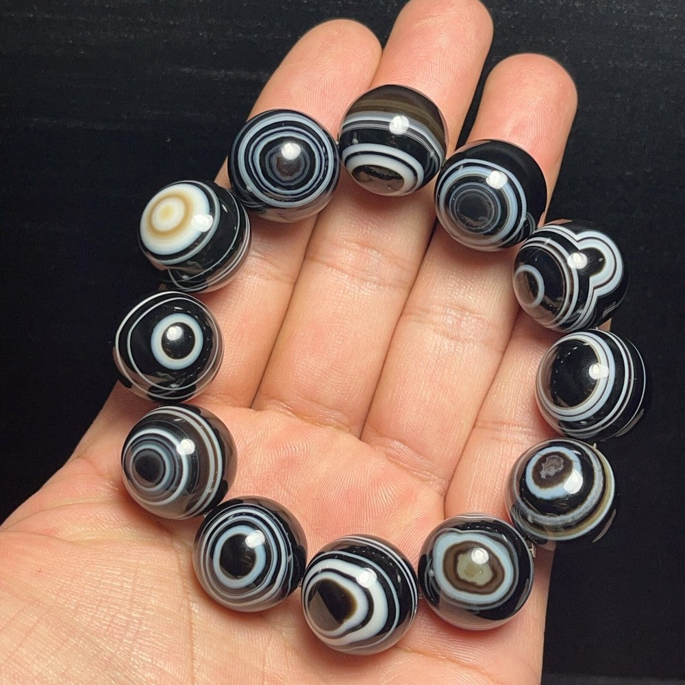 125G Natural Gobi Agate Eyes Agate Bracelet Crystal Stone Healing