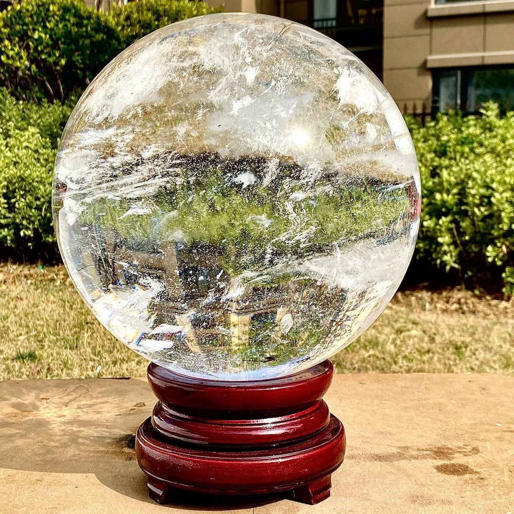 47LB Clear melting Quartz sphere Quartz White Crystal ball Healing
