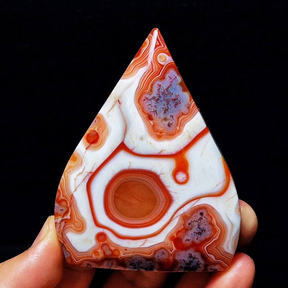 Natural Polished Silk Banded Agate Lace Agate Crystal Madagascar