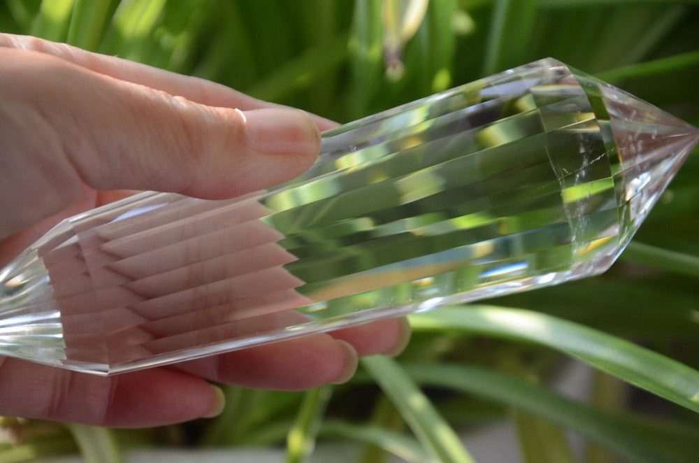 Tibetan High Altitude Clear 24 Side Crystal Quartz Vogel Style Wand Point 6.74''