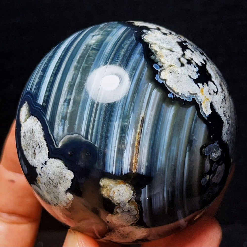 456G Natural Gobi Agate Eyes Agate Sphere Crystal Stone Madagascar