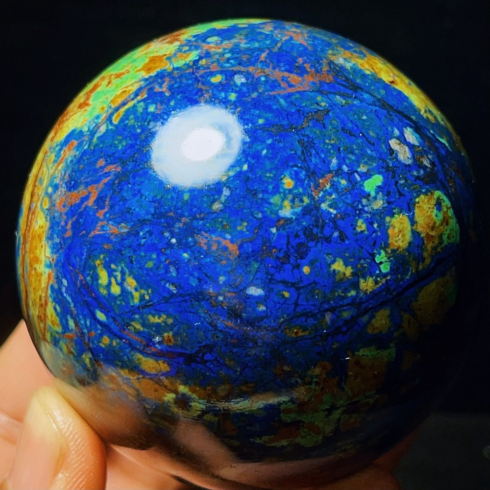 471G Natural Polished Phoenix Blue Crystal Ball Healing