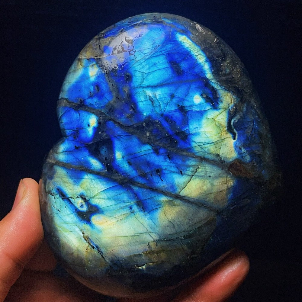 788G Natural Polished labradorite Heart-shaped Crystal Healing