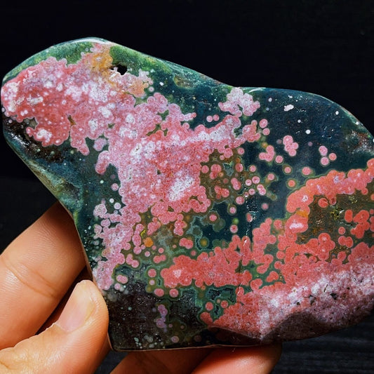 Natural Orbicular Ocean Jasper Crystal Stone Healing
