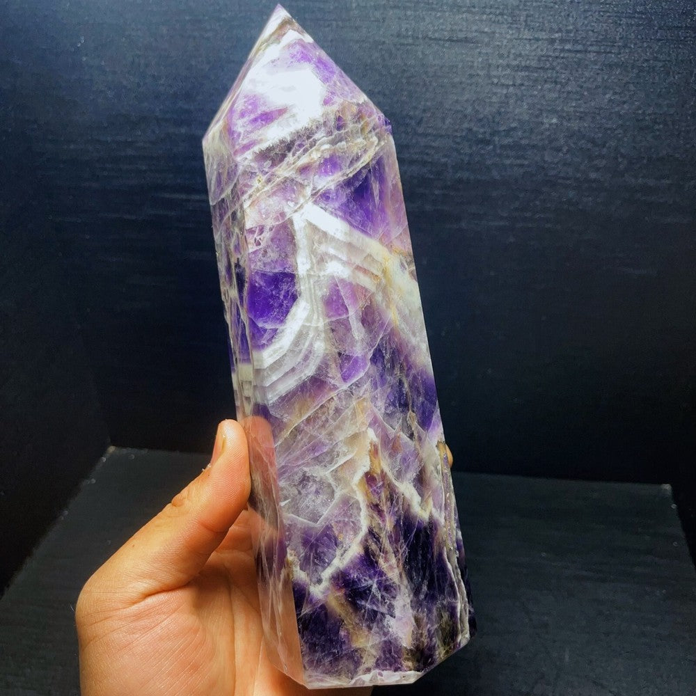 1623G Natural Polished Dream Amethyst Tower Crystal Tower Healing