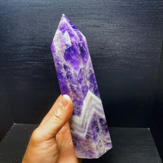 1509G Natural Polished Dream Amethyst Tower Crystal Tower Healing