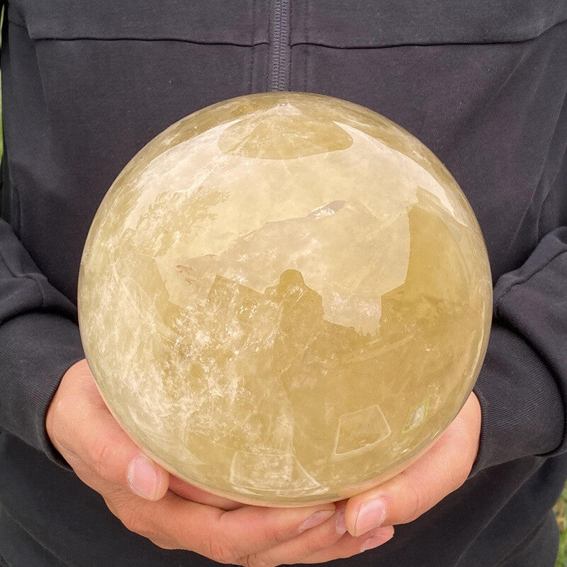 15.2LB Natural Smokey Citrine Quartz Ball Quartz Crystal Sphere Gemstone Heal