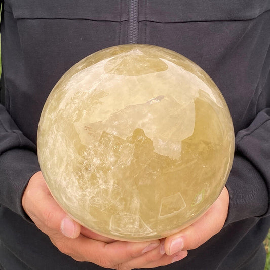 15.2LB Natural Smokey Citrine Quartz Ball Quartz Crystal Sphere Gemstone Heal