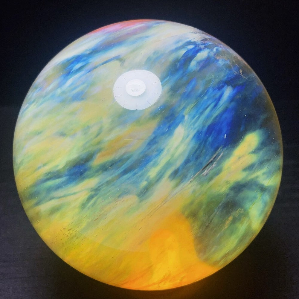 Boule de cristal de guérison en forme de sphère jaune polie naturelle 2508 g 