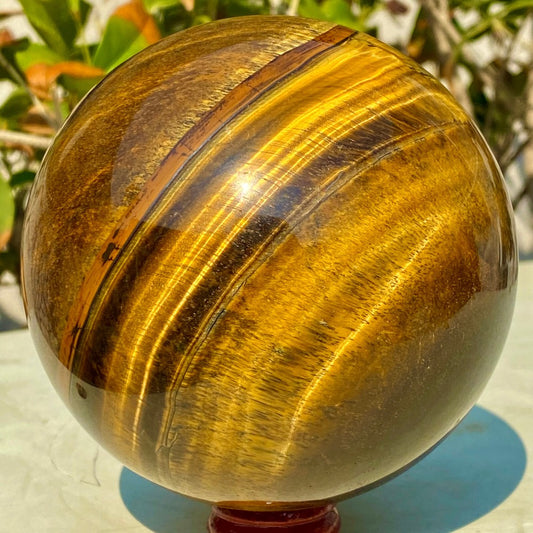 3.46LB Large Natural Tiger Eye Stone Crystal Ball Quartz Healing Sphere Décor.