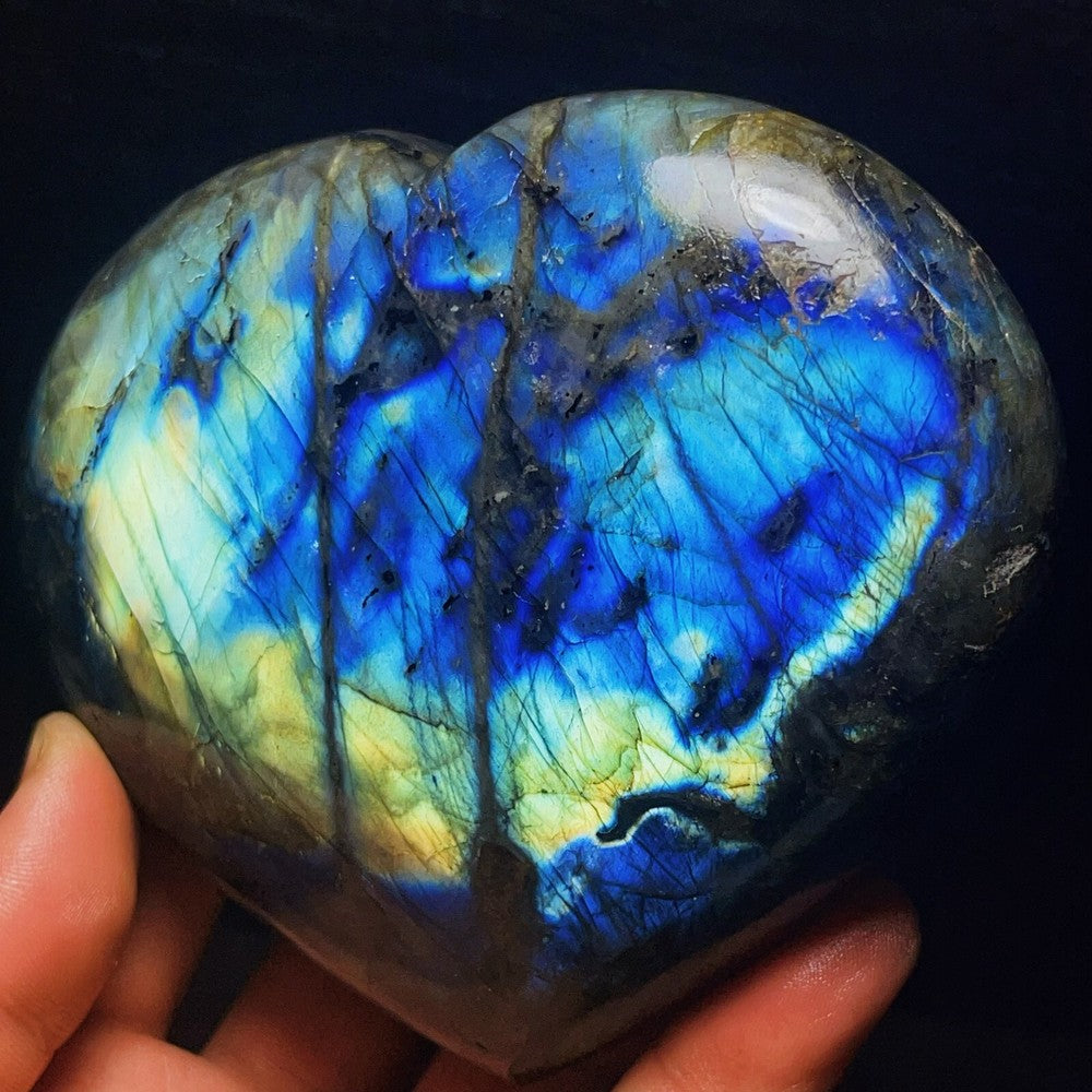 788G Natural Polished labradorite Heart-shaped Crystal Healing