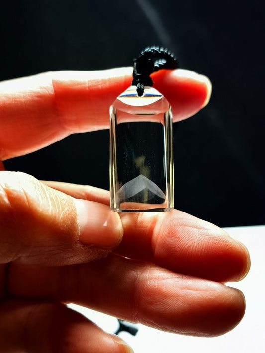 Tibetan High Altitude Clear Crystal Phantom Pendant 1.18 in Healing Spiritual