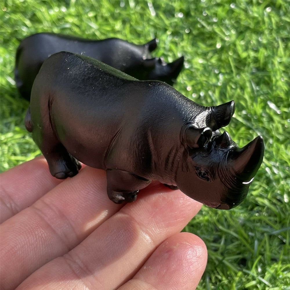 Crâne en obsidienne sculpté en cristal de quartz naturel de rhinocéros, 2,3 pouces, soins de guérison, 1 pièce 
