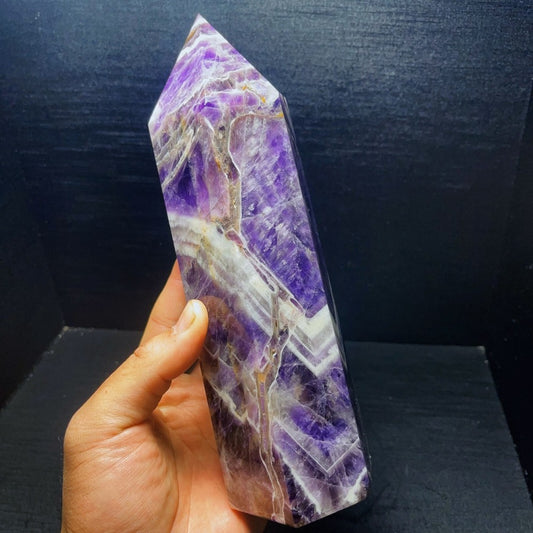 1623G Natural Polished Dream Amethyst Tower Crystal Tower Healing