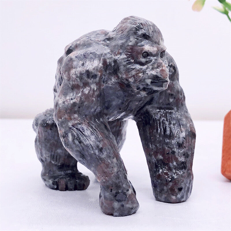 Natural 2.4" Quartz Crystal Hand Carved Gorilla Reiki Crystal Decor gift 1PC