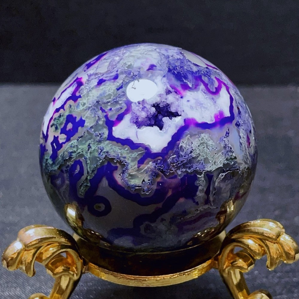Beautiful Colorful Purple Agate Crystal Quartz Ball Healing