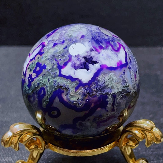 Beautiful Colorful Purple Agate Crystal Quartz Ball Healing