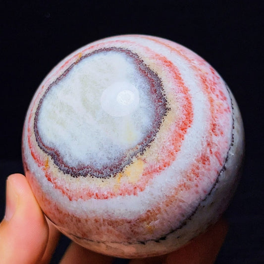 809G Natural Polished Rhodochrosite Sphere Ball Crystal Stone Healing