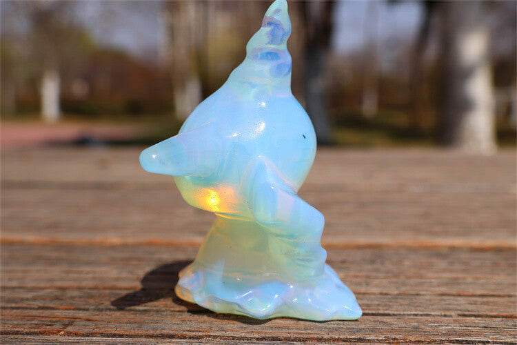 2.3'' Carved Opalite Reiki Crystal Skull Decor Crystal gift Healing 1pc