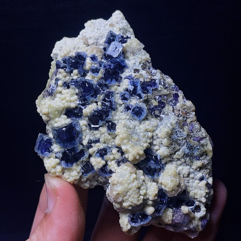 Extremely Top Phantom Cubic Fluorite Copper ore symbiotic crystals Specimen
