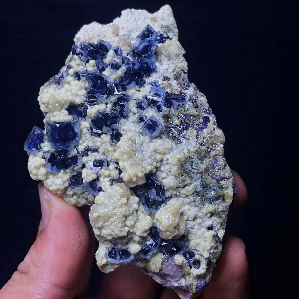 Extremely Top Phantom Cubic Fluorite Copper ore symbiotic crystals Specimen
