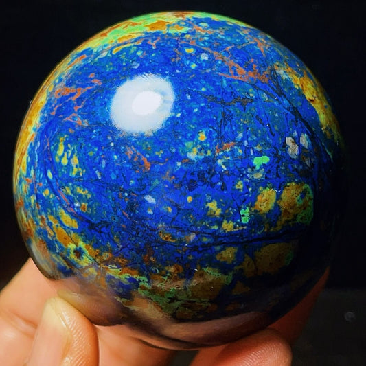 471G Natural Polished Phoenix Blue Crystal Ball Healing