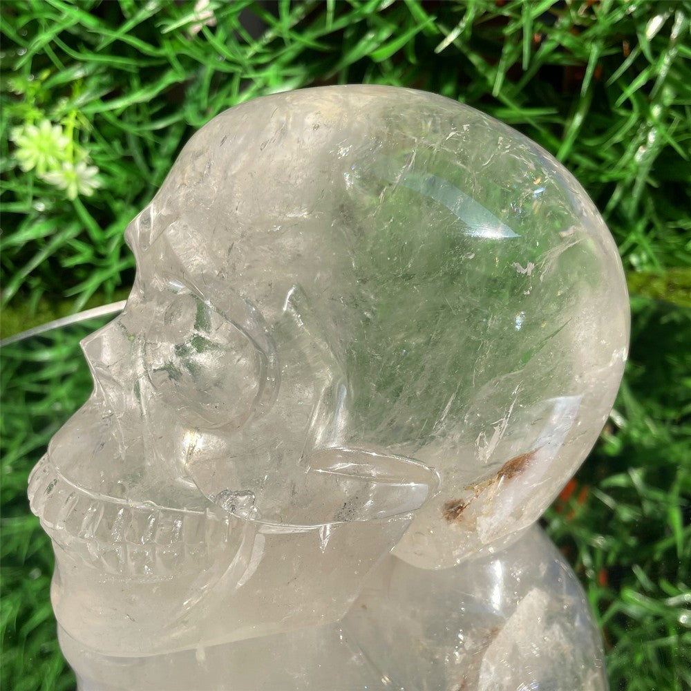 3.36LB natural Clear crystal skull quartz crystal carved reiki healing gem
