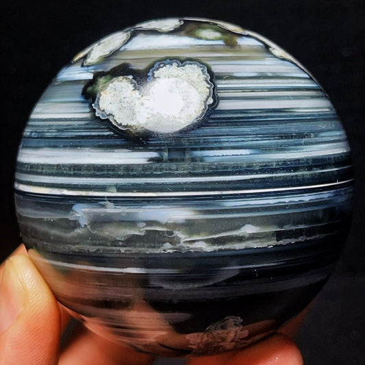 456G Natural Gobi Agate Eyes Agate Sphere Crystal Stone Madagascar