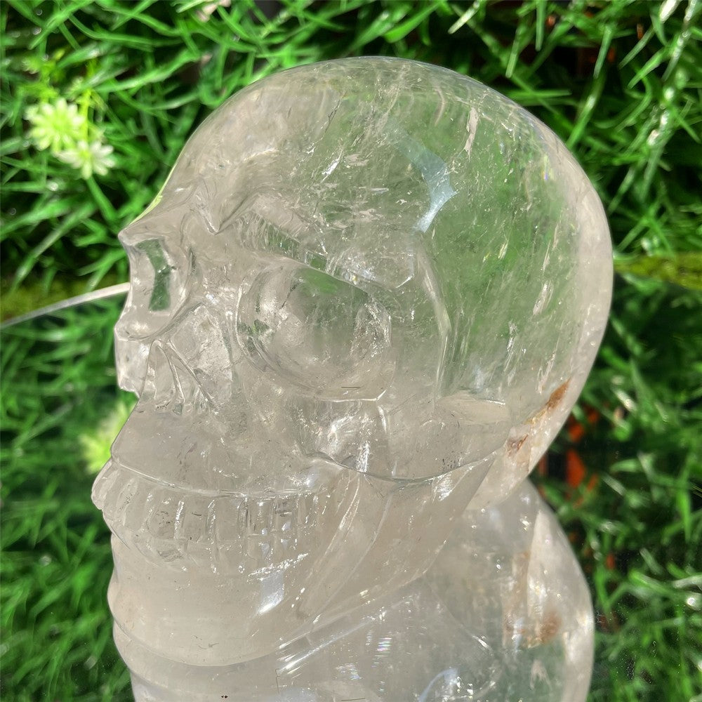 3.36LB natural Clear crystal skull quartz crystal carved reiki healing gem