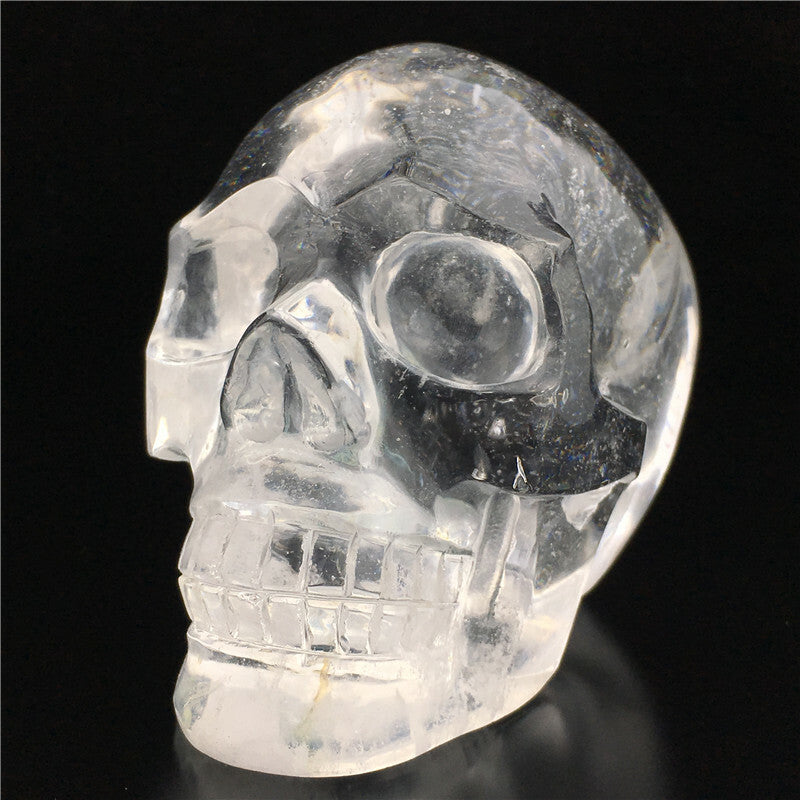 melting quartz skull hand carved reiki healing Fused quartz (glass) 1PC