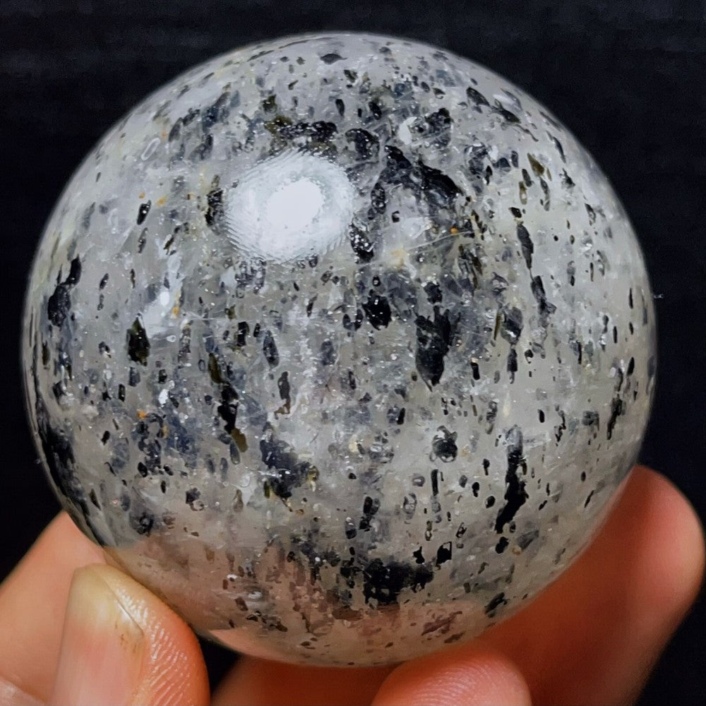 280G Natural Beautiful Black tourmaline crystal Crystal Sphere Healing