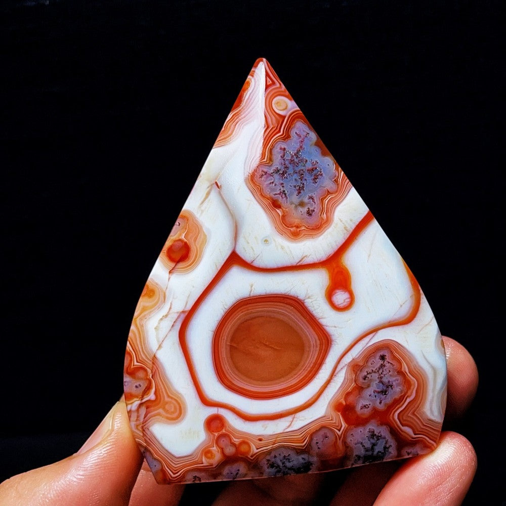 Natural Polished Silk Banded Agate Lace Agate Crystal Madagascar