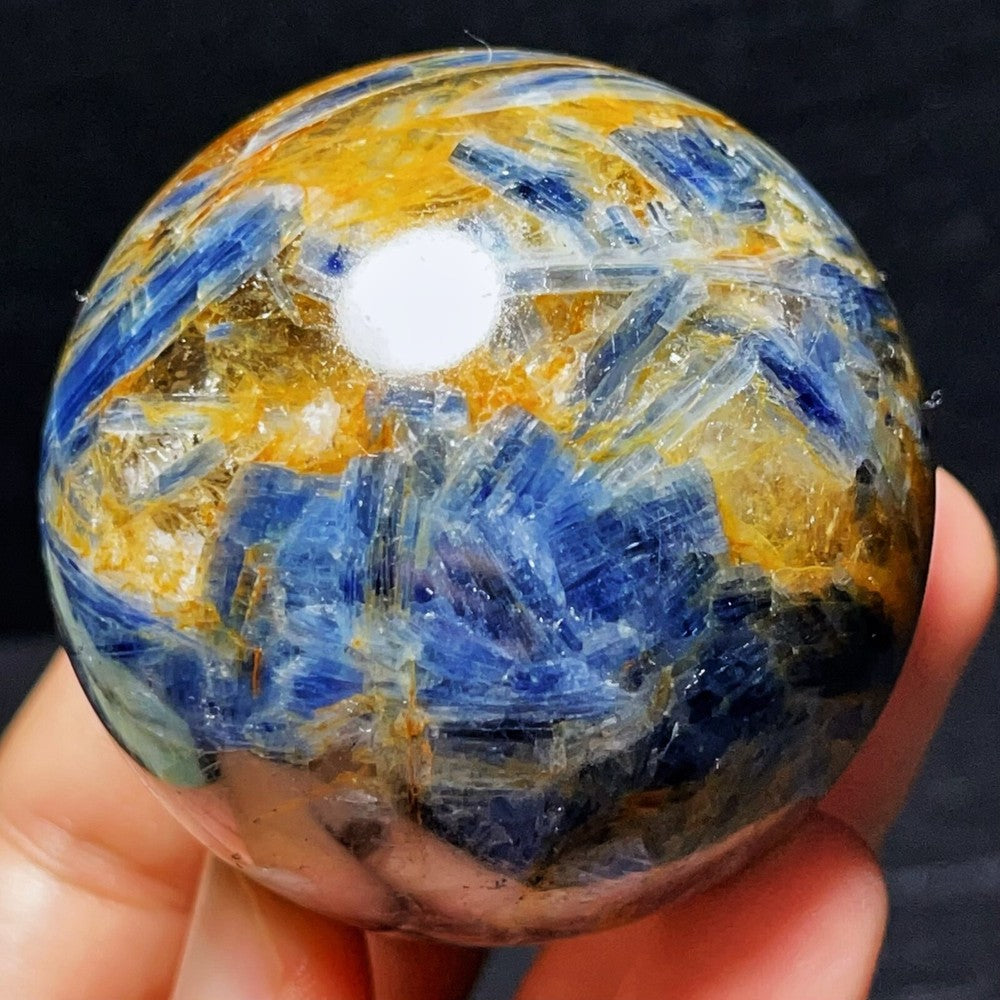350G Natural Polished Kyanite Sphere Ball Quartz Agate Crystal Healing