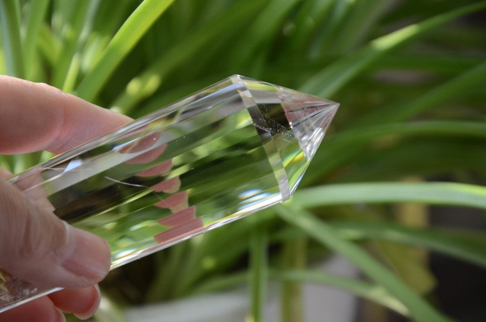 Tibetan High Altitude Clear 24 Side Crystal Quartz Vogel Style Wand Point 5.98''