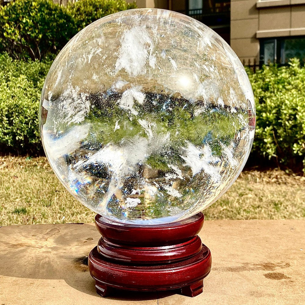 47LB Clear melting Quartz sphere Quartz White Crystal ball Healing