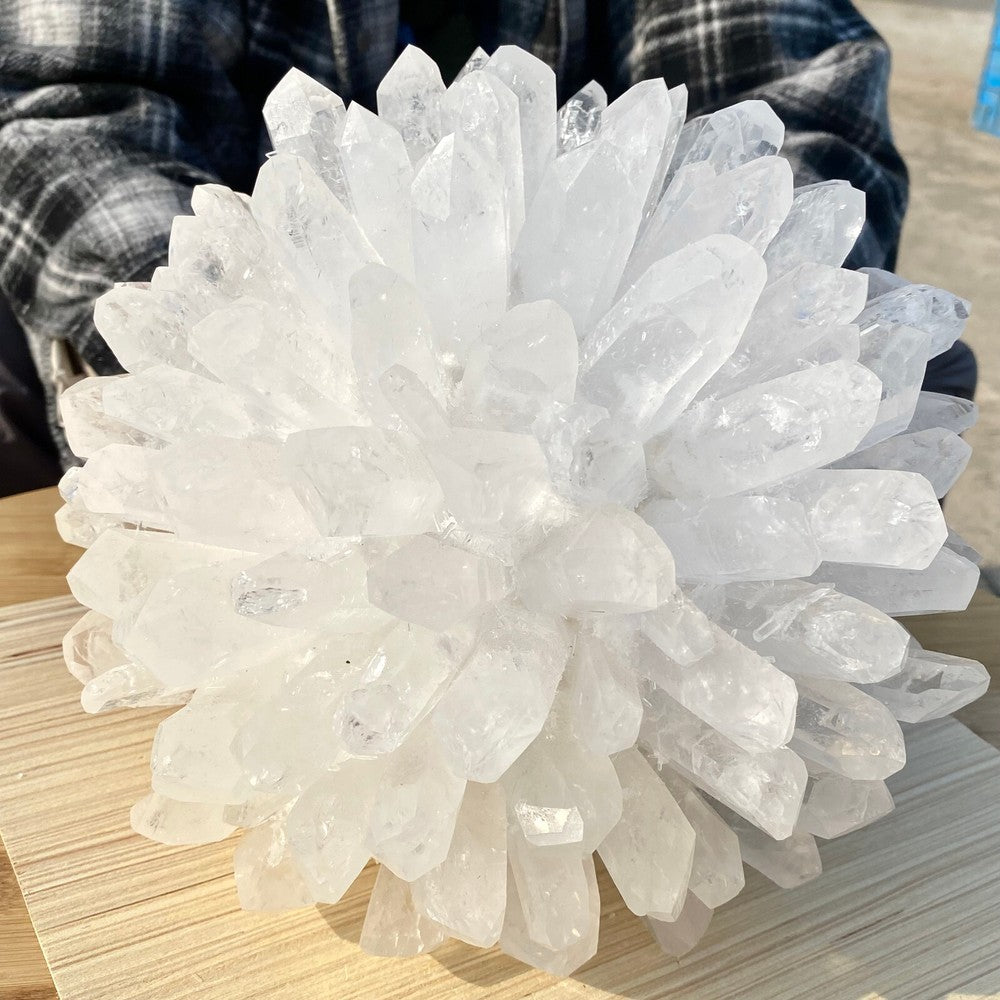 15.93LB Newly discovered white phantom quartz crystal cluster mineral sample.