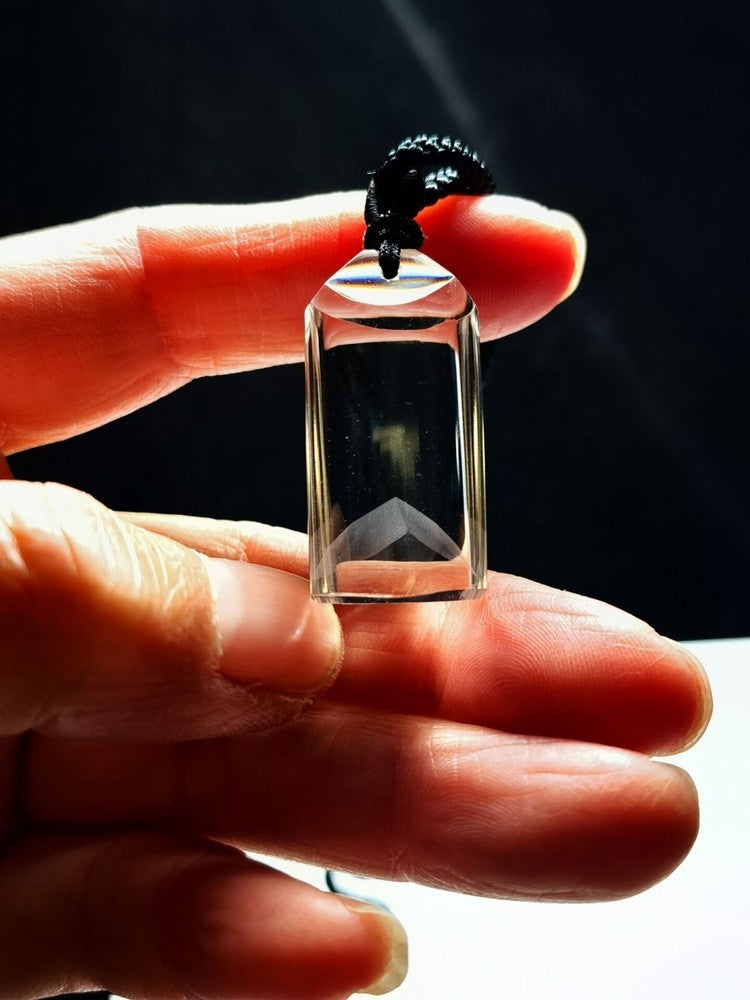 Tibetan High Altitude Clear Crystal Phantom Pendant 1.18 in Healing Spiritual